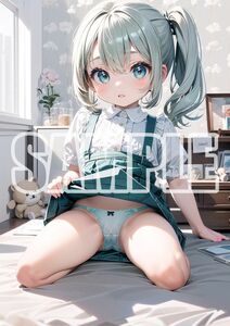 2960【高品質☆A4サイズポスター】アートポスター セクシー 美女 美少女 制服 下着 イラスト かわいい 女の子 同人 オリジナル アニメ