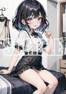 2964【高品質☆A4サイズポスター】アートポスター セクシー 美女 美少女 制服 下着 イラスト かわいい 女の子 同人 オリジナル アニメ