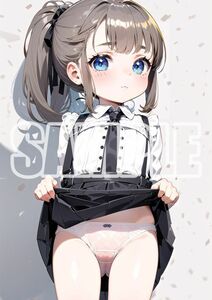 3004【高品質☆A4サイズポスター】アートポスター セクシー 美女 美少女 制服 下着 イラスト かわいい 女の子 同人 オリジナル アニメ