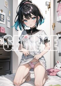 3006【高品質☆A4サイズポスター】アートポスター セクシー 美女 美少女 制服 下着 イラスト かわいい 女の子 同人 オリジナル アニメ