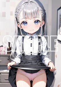 3018【高品質☆A4サイズポスター】アートポスター セクシー 美女 美少女 制服 下着 イラスト かわいい 女の子 同人 オリジナル アニメ