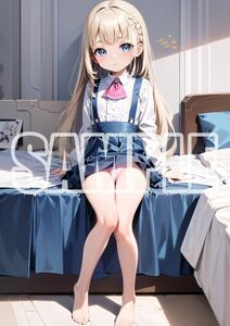 3029【高品質☆A4サイズポスター】アートポスター セクシー 美女 美少女 制服 下着 イラスト かわいい 女の子 同人 オリジナル アニメ