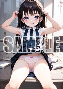 3046【高品質☆A4サイズポスター】アートポスター セクシー 美女 美少女 制服 下着 イラスト かわいい 女の子 同人 オリジナル アニメ