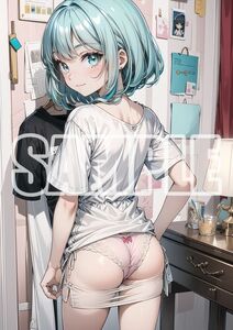 3067【高品質☆A4サイズポスター】アートポスター セクシー 美女 美少女 制服 下着 イラスト かわいい 女の子 同人 オリジナル アニメ