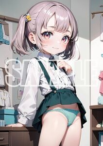 3088【高品質☆A4サイズポスター】アートポスター セクシー 美女 美少女 制服 下着 イラスト かわいい 女の子 同人 オリジナル アニメ