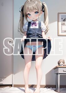 3103【高品質☆A4サイズポスター】アートポスター セクシー 美女 美少女 制服 下着 イラスト かわいい 女の子 同人 オリジナル アニメ