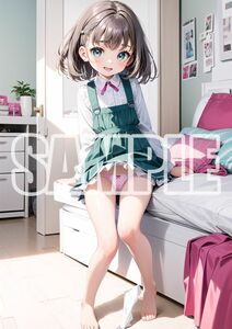 3112【高品質☆A4サイズポスター】アートポスター セクシー 美女 美少女 制服 下着 イラスト かわいい 女の子 同人 オリジナル アニメ