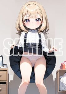 3143【高品質☆A4サイズポスター】アートポスター セクシー 美女 美少女 制服 下着 イラスト かわいい 女の子 同人 オリジナル アニメ