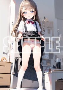 3176【高品質☆A4サイズポスター】アートポスター セクシー 美女 美少女 制服 下着 イラスト かわいい 女の子 同人 オリジナル アニメ