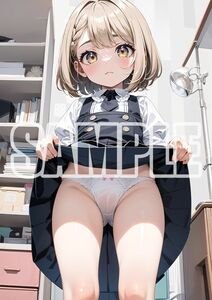 3197【高品質☆A4サイズポスター】アートポスター セクシー 美女 美少女 制服 下着 イラスト かわいい 女の子 同人 オリジナル アニメ