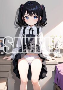 3219【高品質☆A4サイズポスター】アートポスター セクシー 美女 美少女 制服 下着 イラスト かわいい 女の子 同人 オリジナル アニメ