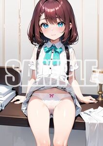 3253【高品質☆A4サイズポスター】アートポスター セクシー 美女 美少女 制服 下着 イラスト かわいい 女の子 同人 オリジナル アニメ