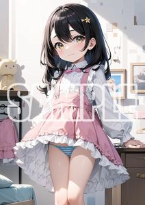 3381【高品質☆A4サイズポスター】アートポスター セクシー 美女 美少女 制服 下着 イラスト かわいい 女の子 同人 オリジナル アニメ