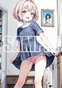 3404【高品質☆A4サイズポスター】アートポスター セクシー 美女 美少女 制服 下着 イラスト かわいい 女の子 同人 オリジナル アニメ