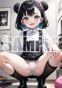 3436【高品質☆A4サイズポスター】アートポスター セクシー 美女 美少女 制服 下着 イラスト かわいい 女の子 同人 オリジナル アニメ