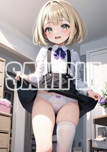 3444【高品質☆A4サイズポスター】アートポスター セクシー 美女 美少女 制服 下着 イラスト かわいい 女の子 同人 オリジナル アニメ