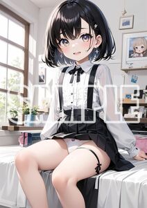 3460【高品質☆A4サイズポスター】アートポスター セクシー 美女 美少女 制服 下着 イラスト かわいい 女の子 同人 オリジナル アニメ