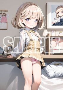 3467【高品質☆A4サイズポスター】アートポスター セクシー 美女 美少女 制服 下着 イラスト かわいい 女の子 同人 オリジナル アニメ