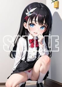 3472【高品質☆A4サイズポスター】アートポスター セクシー 美女 美少女 制服 下着 イラスト かわいい 女の子 同人 オリジナル アニメ