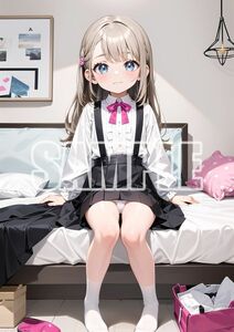 3476【高品質☆A4サイズポスター】アートポスター セクシー 美女 美少女 制服 下着 イラスト かわいい 女の子 同人 オリジナル アニメ