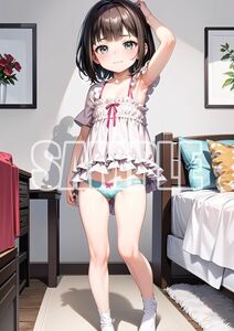 3478【高品質☆A4サイズポスター】アートポスター セクシー 美女 美少女 制服 下着 イラスト かわいい 女の子 同人 オリジナル アニメ