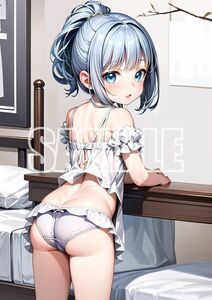 3502【高品質☆A4サイズポスター】アートポスター セクシー 美女 美少女 制服 下着 イラスト かわいい 女の子 同人 オリジナル アニメ