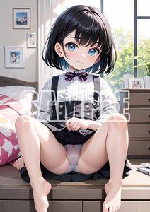 3579【高品質☆A4サイズポスター】アートポスター セクシー 美女 美少女 制服 下着 イラスト かわいい 女の子 同人 オリジナル アニメ