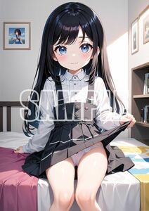 3653【高品質☆A4サイズポスター】アートポスター セクシー 美女 美少女 制服 下着 イラスト かわいい 女の子 同人 オリジナル アニメ