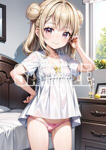 3654【高品質☆A4サイズポスター】アートポスター セクシー 美女 美少女 制服 下着 イラスト かわいい 女の子 同人 オリジナル アニメ