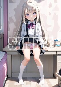 3677【高品質☆A4サイズポスター】アートポスター セクシー 美女 美少女 制服 下着 イラスト かわいい 女の子 同人 オリジナル アニメ