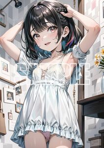 3686【高品質☆A4サイズポスター】アートポスター セクシー 美女 美少女 制服 下着 イラスト かわいい 女の子 同人 オリジナル アニメ