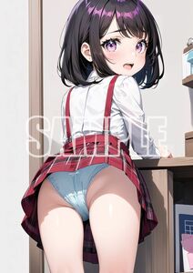 3736【高品質☆A4サイズポスター】アートポスター セクシー 美女 美少女 制服 下着 イラスト かわいい 女の子 同人 オリジナル アニメ