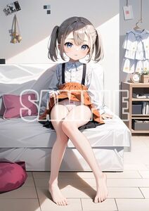 3764【高品質☆A4サイズポスター】アートポスター セクシー 美女 美少女 制服 下着 イラスト かわいい 女の子 同人 オリジナル アニメ