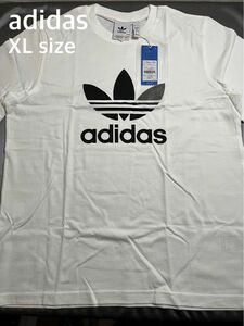 新品 XL アディダス オリジナルス ロゴ Tシャツ 白黒 シンプルT