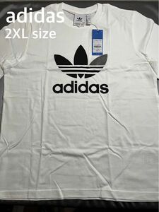 新品 2XL アディダス オリジナルス ロゴ Tシャツ 白黒 シンプルT