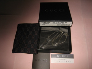 *GUCCI Gucci колье plate G Logo серебряный 925 аксессуары *