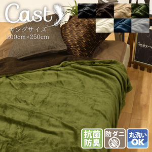 セール 1,600円値下げ中 毛布 ブランケット キングサイズ 寝具 おしゃれ 洗える 北欧 約200×250cm グリーン 緑 あったかい 軽量 キャスト