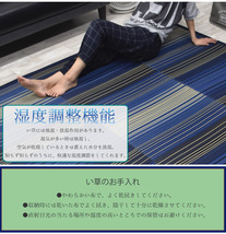 セール 1290円値下げ中 い草 ラグ カーペット ラグマット 上敷き 4.5畳 おしゃれ 230×230cm ウレタン レジェンド ブルー 紋織 和風_画像3