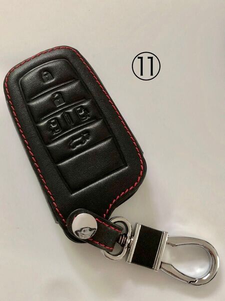 専用 スマートキーケース11黒×赤 アルファード トヨタ/本革 レザー 30系 スマートキー用キーケース
