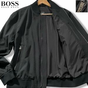  unused class /L size * Hugo Boss sia soccer thin jacket spring summer Zip blouson HUGO BOSS unevenness cloth double Zip fastener Logo stamp 