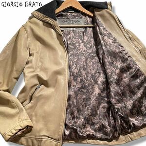 L size *GIORGIO BRATO Limited Editonjoru geo bla tiger m leather jacket Rider's . sheep leather lining total pattern silk person design 50