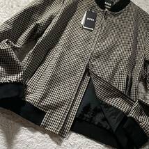 新品タグ付き/3Lサイズ●現行タグ ヒューゴ ボス ジップジャケット フライト ボンバー HUGO BOSS ストレッチ BOSSカラーチェック XXL 54_画像4