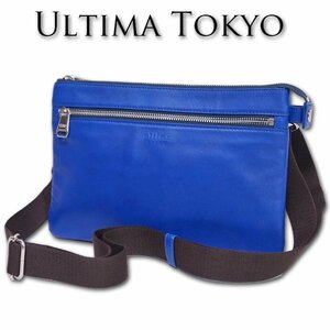 ウルティマトーキョー ultima TOKYO イタリアンレザー ２WAY ショルダーバッグ メンズ ブルー 新品 正規品 本革 牛革 クラッチバッグ