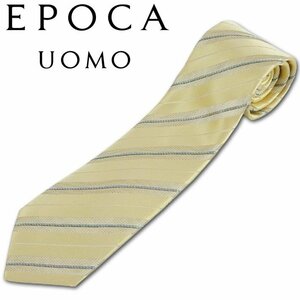 エポカウォモ EPOCA UOMO シルク ストライプ柄 ネクタイ シャンパン系 新品 正規品 メンズ 日本製