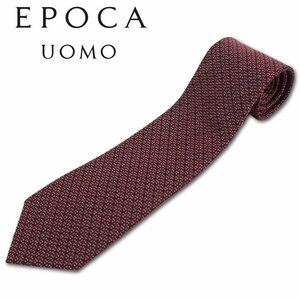 エポカウォモ EPOCA UOMO シルク 幾何学柄 ネクタイ バーガンディ系 新品 正規品 メンズ 日本製
