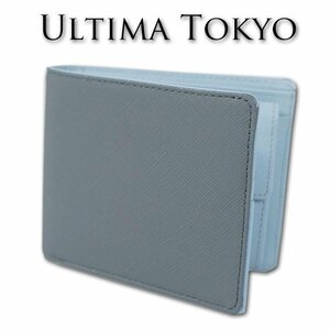 ウルティマトーキョー ultima TOKYO 牛革 二つ折り財布 メンズ グレー 理由あり品 正規品 レオン 日本製 汚れアリ