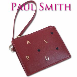ポールスミス Paul Smith レターズ 牛革 コインケース レディース レッド系 新品 正規品