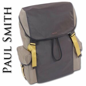 ポールスミス Paul Smith カラーブロックカジュアル リュック メンズ ダークグレー系 新品 正規品 紙タグなし バックパック 牛革