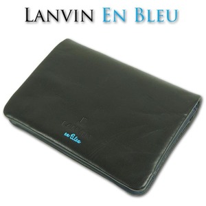 ランバンオンブルー LANVIN en Bleu 牛革 名刺入れ リバース メンズ ブラック 黒 正規品 新品 カードケース