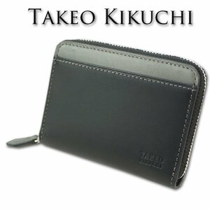 タケオキクチ TAKEO KIKUCHI 牛革 アンティーク調レザー コインケース メンズ ブラック 新品 正規品 小銭入れ